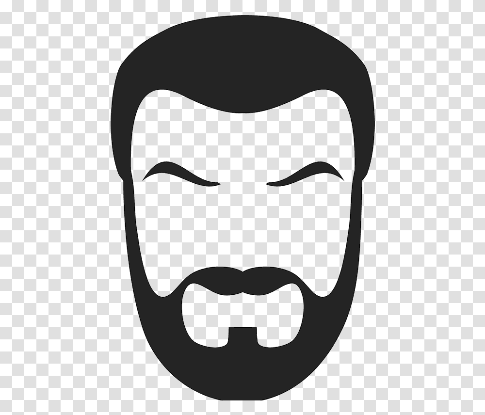 Mustache Beard Style White And Black, Mask, Stencil, Label Transparent Png
