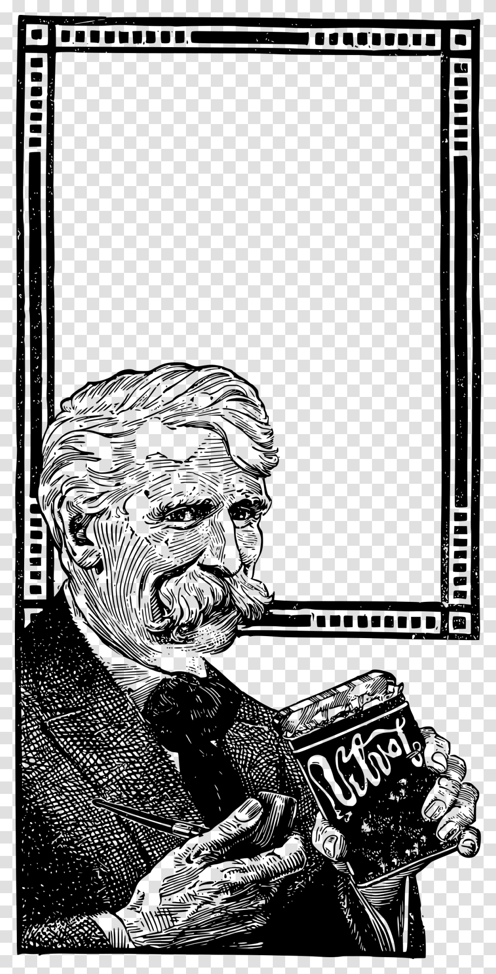 Mustache Man Frame Clip Arts Illustration, Gray, World Of Warcraft Transparent Png