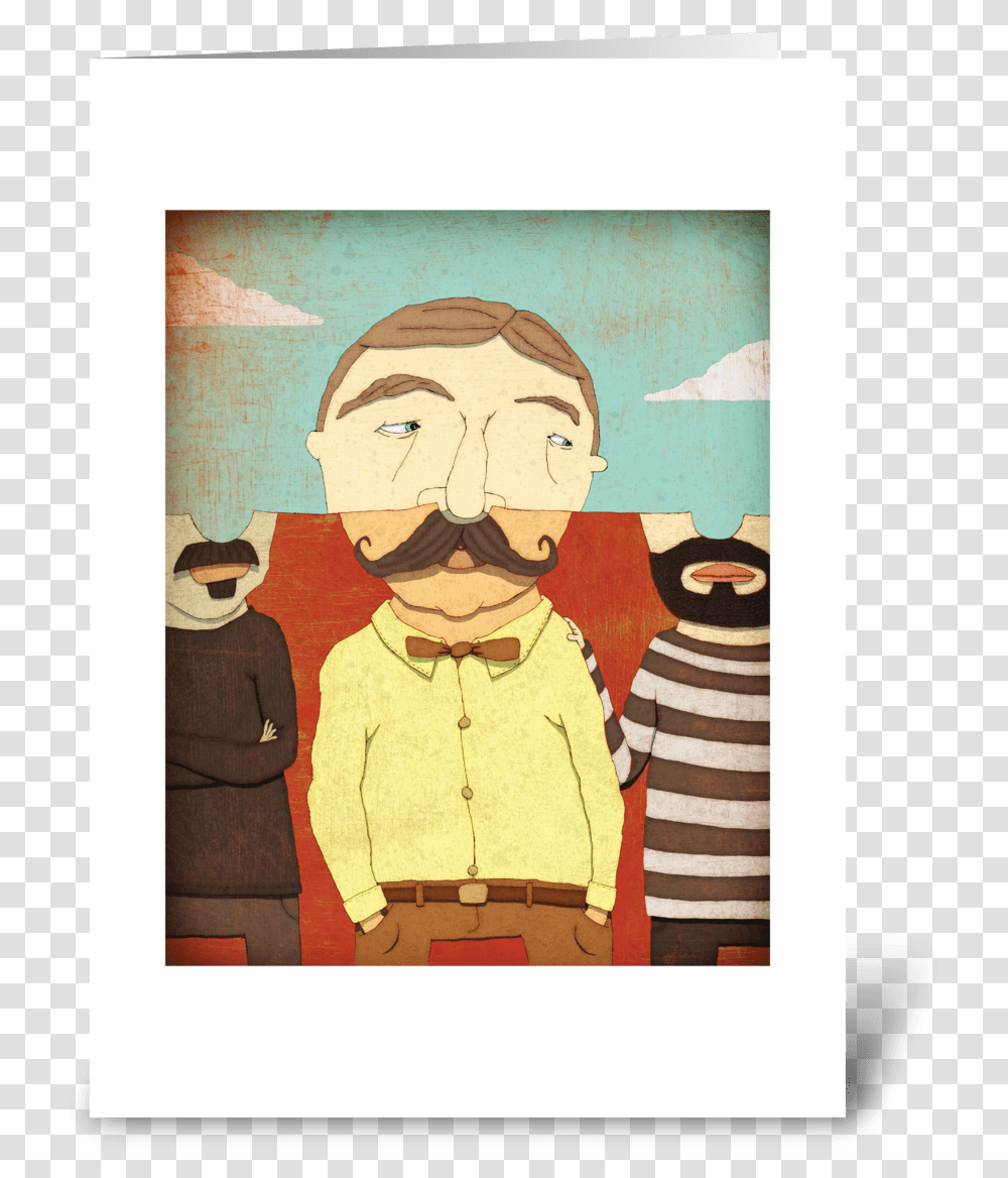 Mustache On My Mind Greeting Card Greeting Card Cartoon, Collage, Poster, Advertisement, Person Transparent Png