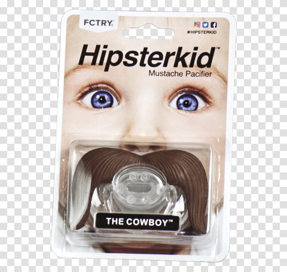 Mustache Pacifier Mustachifier The Cowboy Handlebar Pacifier, Head, Person, Advertisement, Poster Transparent Png