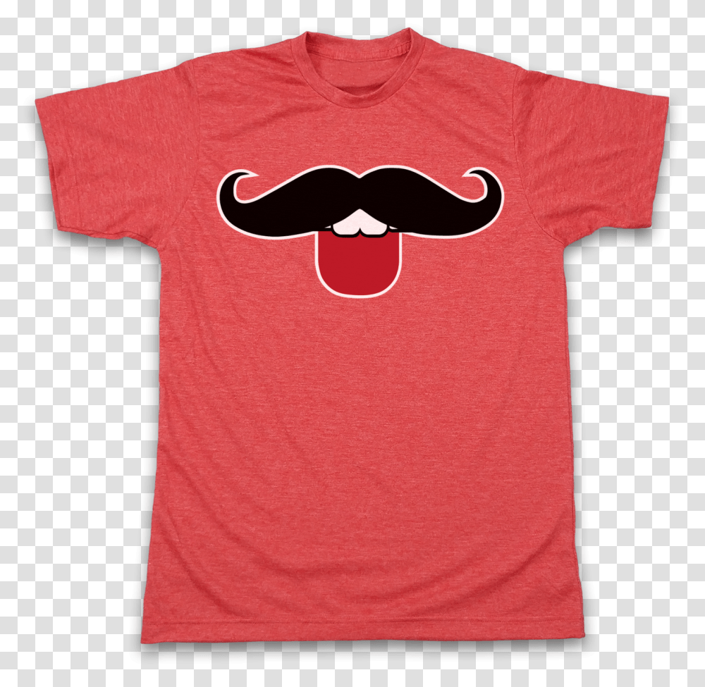 Mustache Tongue Short Sleeve, T-Shirt, Clothing, Apparel Transparent Png