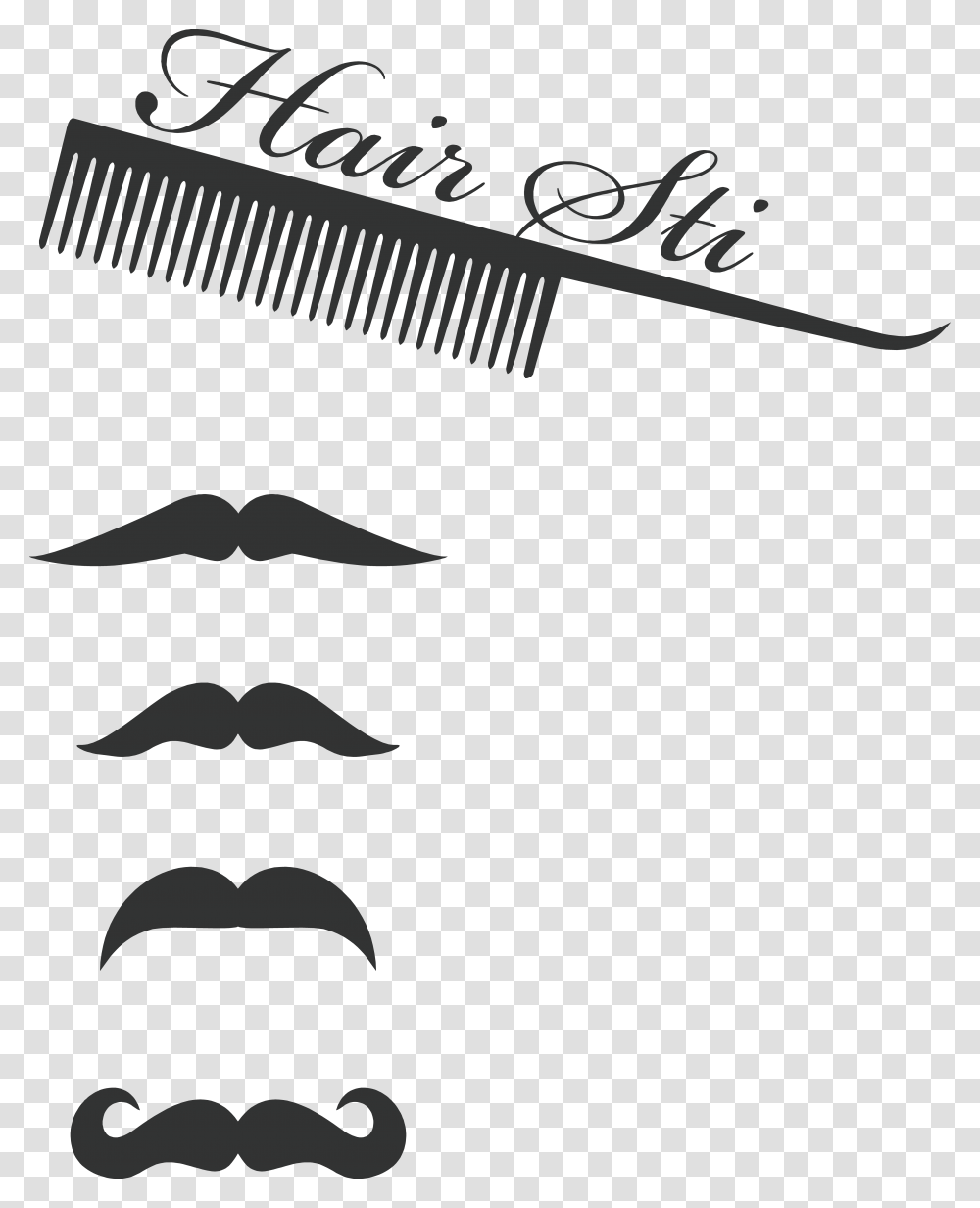 Mustache Vector Barber, Comb, Poster, Advertisement Transparent Png