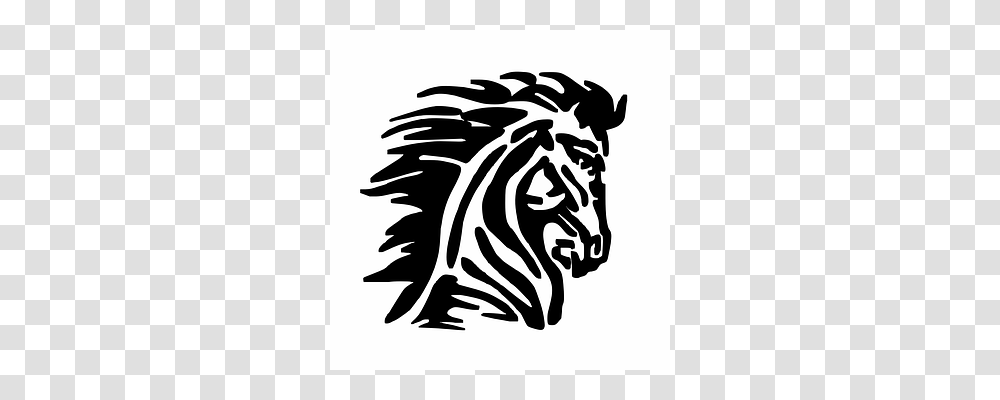 Mustang Stencil, Zebra, Wildlife, Mammal Transparent Png