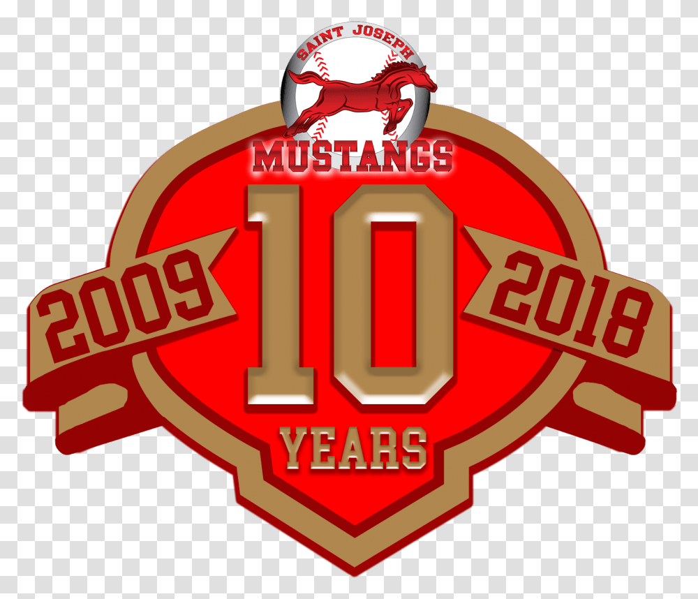 Mustangs Reveal 10th Anniversary Logo St Joseph Mustangs, Text, Number, Symbol, Trademark Transparent Png