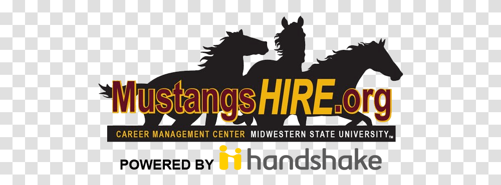 Mustangshire Career Management Center Msu Texas Handshake Logo, Text, Word, Alphabet, Poster Transparent Png