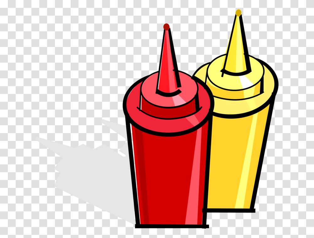 Mustard And Ketchup Condiment Bottles, Cone, Triangle, Food Transparent Png