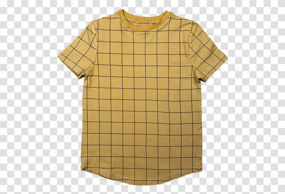 Mustard Grid Tee Active Shirt, Apparel, Home Decor, Sleeve Transparent Png