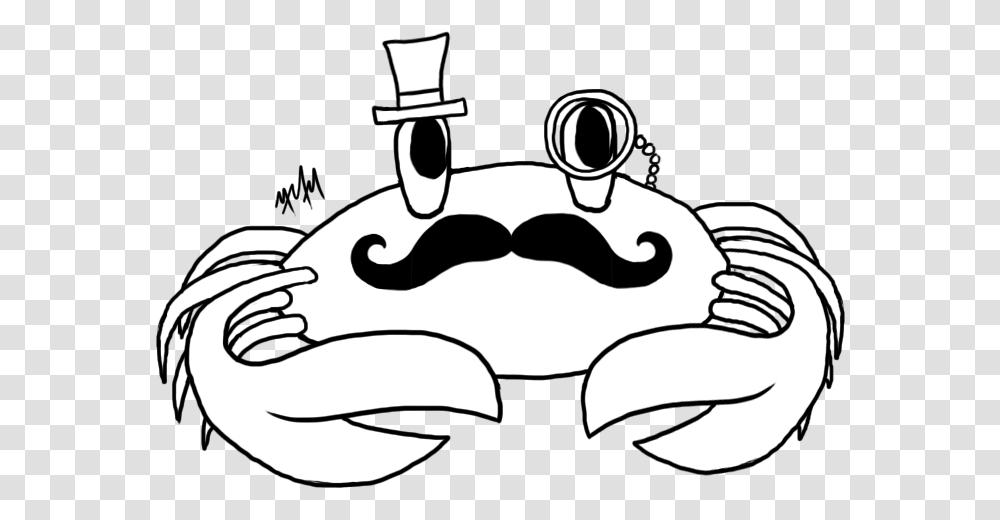 Mustash Cartoon Crabs With Mustache, Stencil, Animal, Sea Life, Seafood Transparent Png
