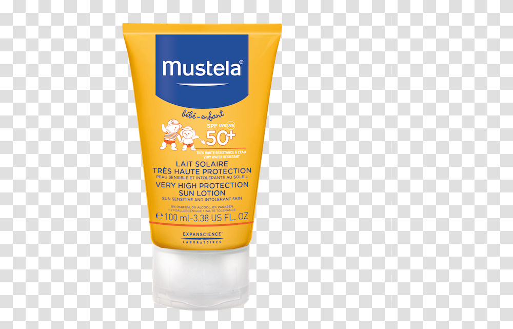 Mustela Very High Protection Sun Lotion, Sunscreen, Cosmetics, Bottle Transparent Png