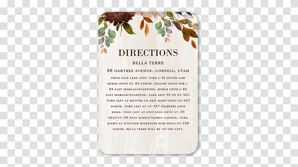 Muted Floral Enclosure Card Horizontal, Text, Flyer, Poster, Paper Transparent Png