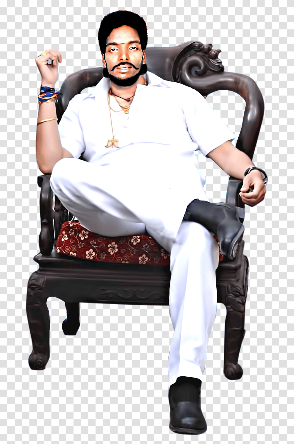 Muthu G Sitting, Person, Furniture, Chair, Clothing Transparent Png