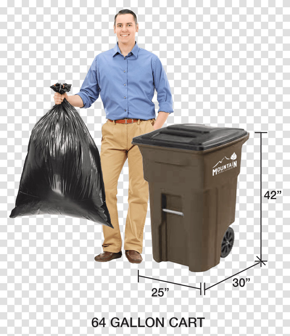 Mwr Residential 64 Gallon Trash Can Dimensions, Person, Human, Tin Transparent Png