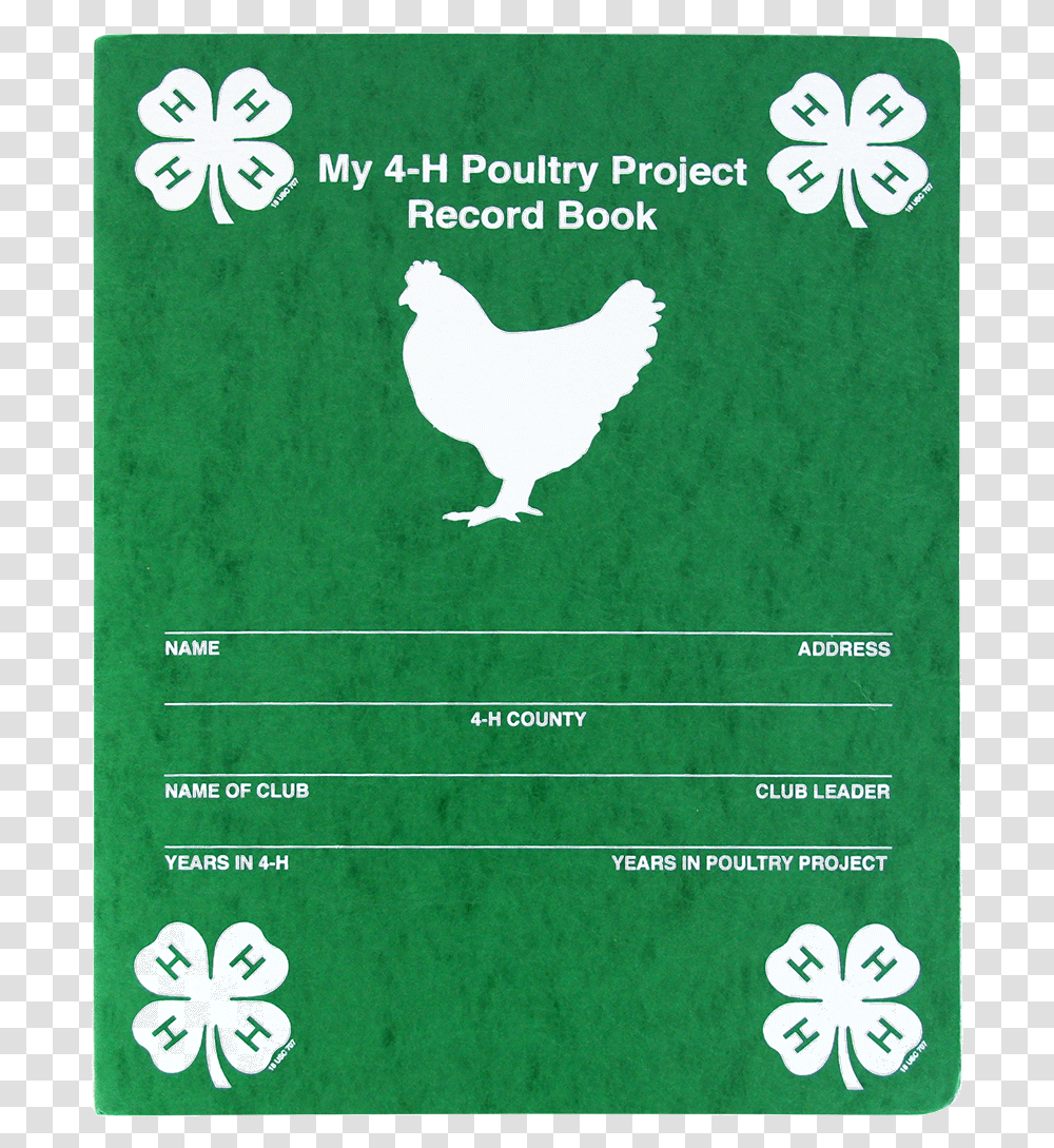 My 4 H Poultry Project Record Book My Dairy Project, Chicken, Bird, Poster, Advertisement Transparent Png