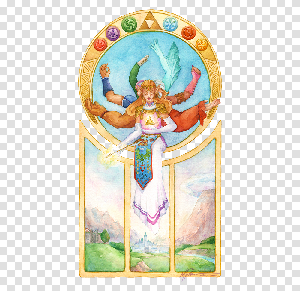 My Art Watercolor Legend Of Zelda Ocarina Of Time Oot Legend Of Zelda, Angel, Archangel, Person, Human Transparent Png