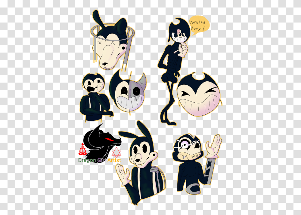 My Artbendy And The Ink Machinebendy The Dancing Cartoon, Label, Sticker, Drawing Transparent Png