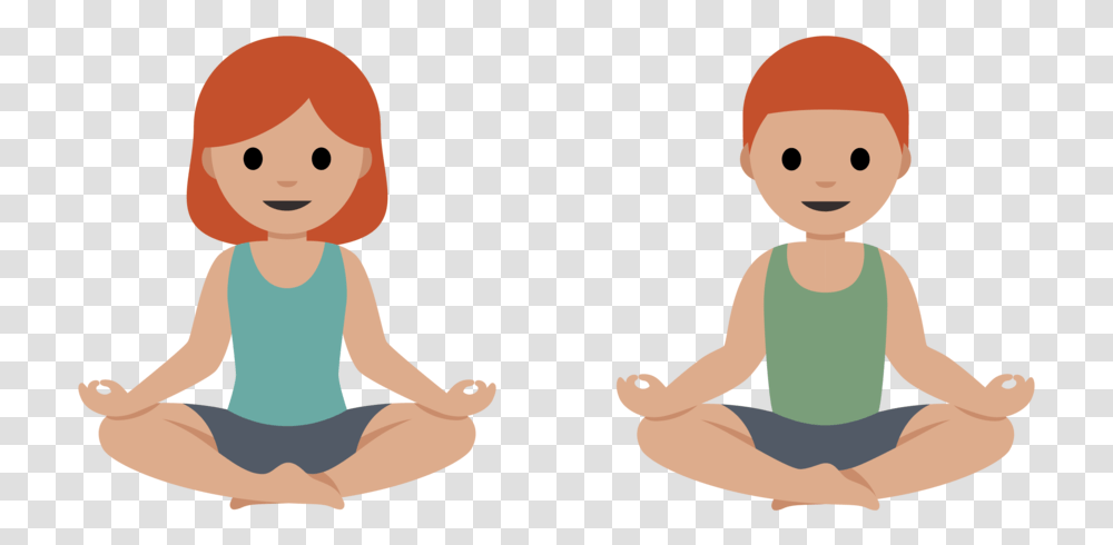 My Beautiful Designer Drawn Emoji Person In Lotus Position Emoji, Sitting, Fitness, Working Out, Sport Transparent Png