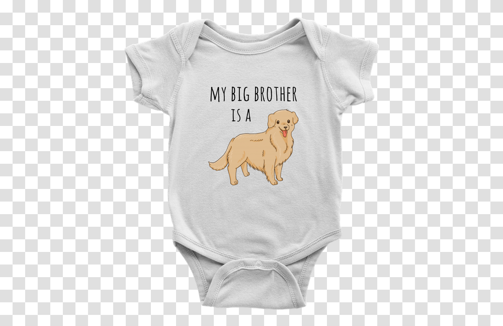 My Big Brother Is A Golden Retriever Infant Cloth Baby Funny Baby Unicorn Onesie, Apparel, T-Shirt, Dog Transparent Png