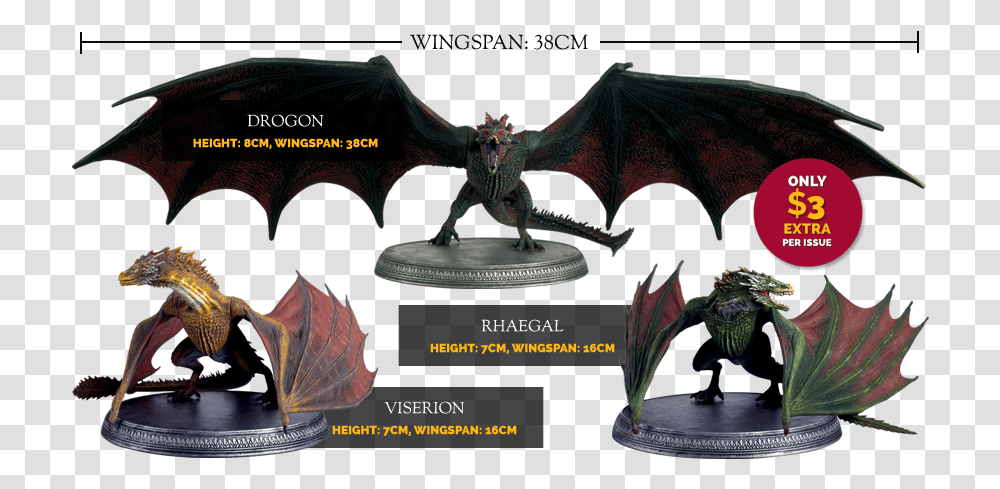My Collectables Game Of Thrones Dragons Action Figures, Statue, Sculpture, Art, Dinosaur Transparent Png