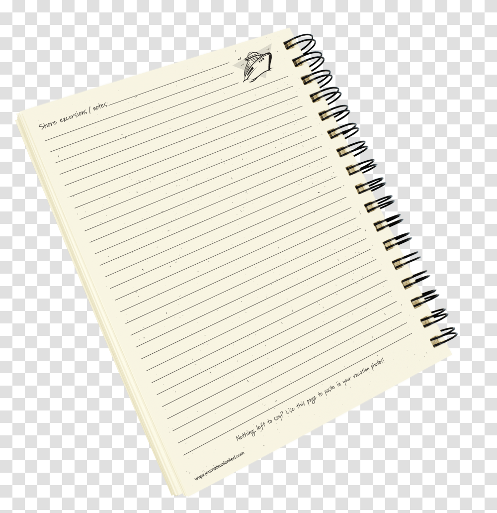 My Cruise Journal Notebook, Page, Document, Diary Transparent Png
