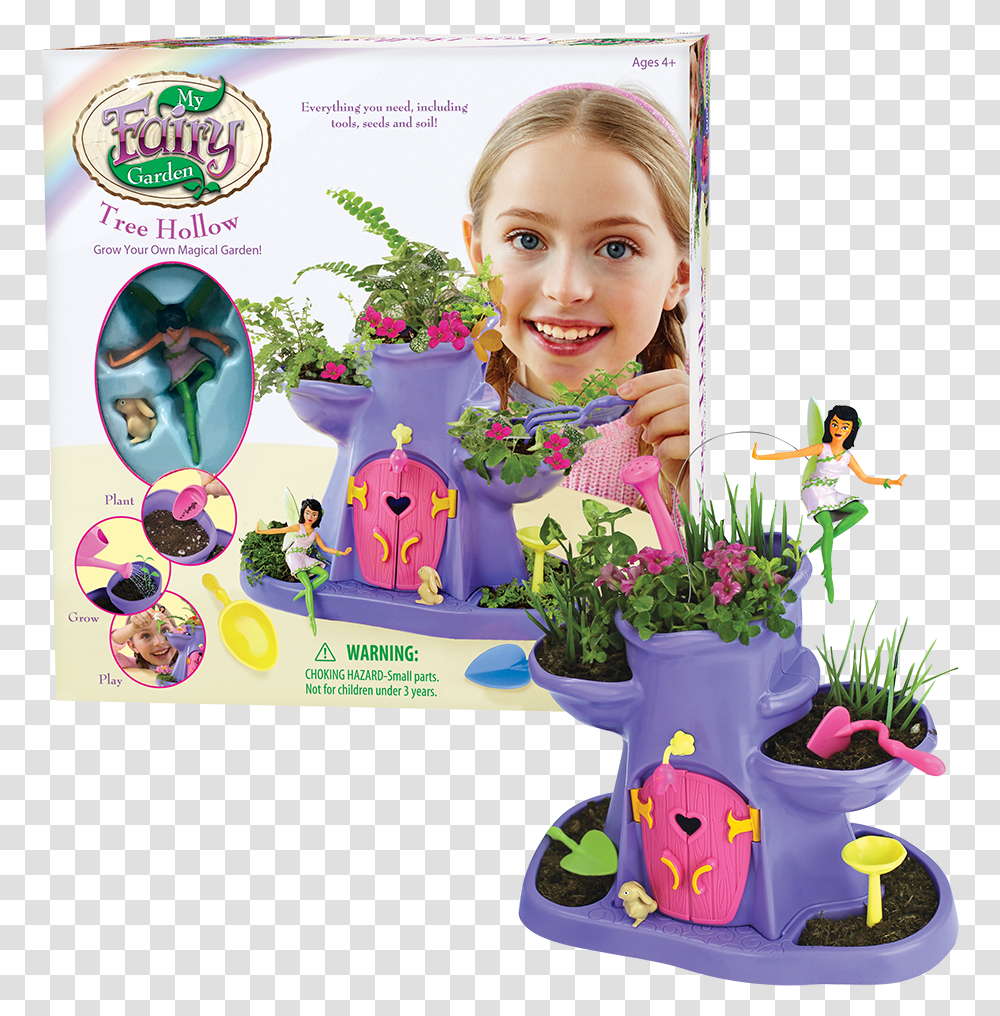 My Fairy Garden Tree Hollow, Person, Plant, Flower Transparent Png