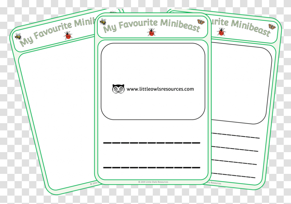My Favourite Minibeast Cover Minibeast Writing Activities Eyfs, Word, White Board, Id Cards Transparent Png