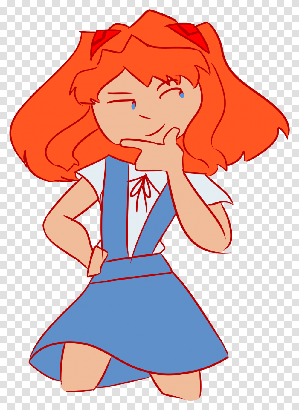 My First Drawing Of Asuka In 3 Or 4 Yearsheres The Cartoon, Label, Female, Tie Transparent Png