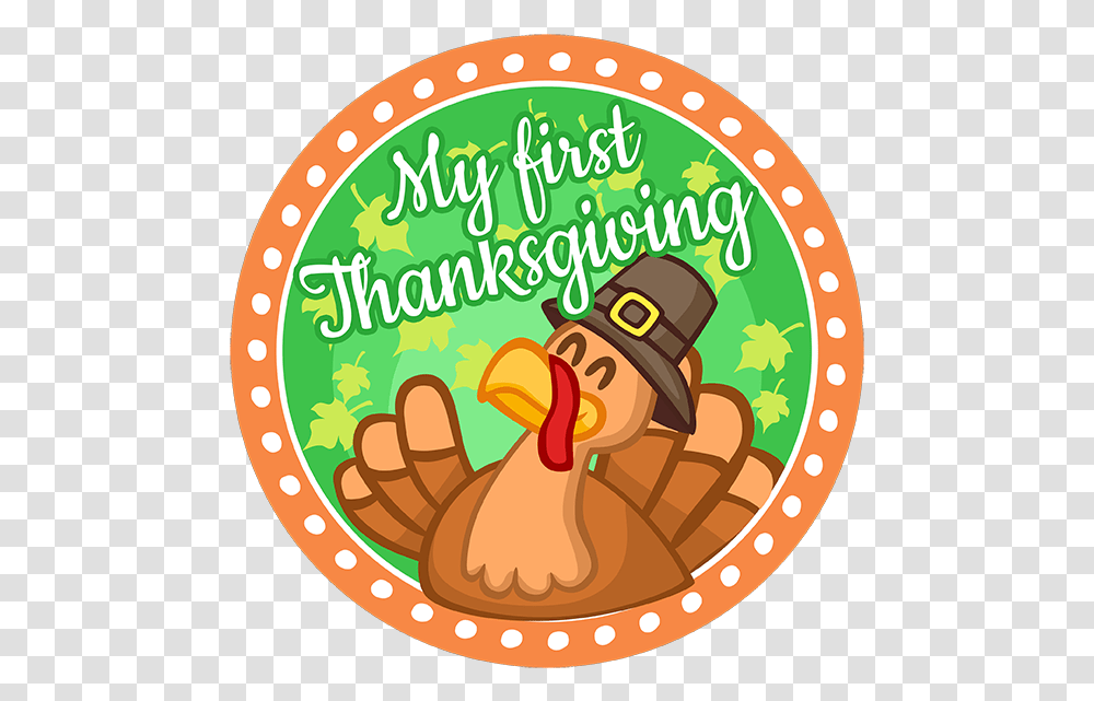 My First Thanksgiving Circle American Flag, Label, Meal, Food, Logo Transparent Png