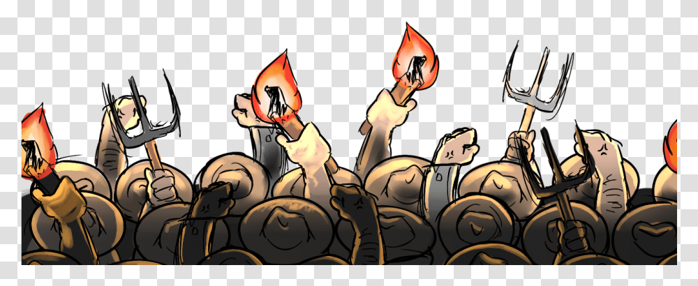 My Fist Sketch For The Angry Mob Of Medieval Farmers Angry Mob Cartoon, Hand, Person, Book, Wasp Transparent Png