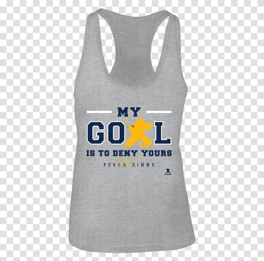 My Goal Is To Deny Yours Pekka Rinne Shirt Active Tank, Apparel, Bag, Tank Top Transparent Png