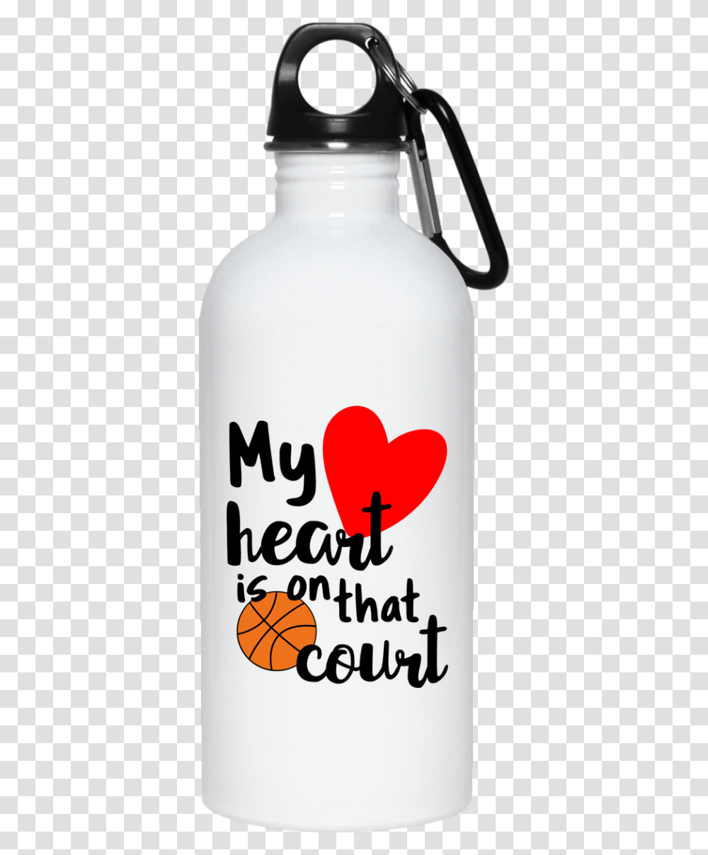 My Heart Is On That Court Water Bottle, Beverage, Drink, Can Transparent Png