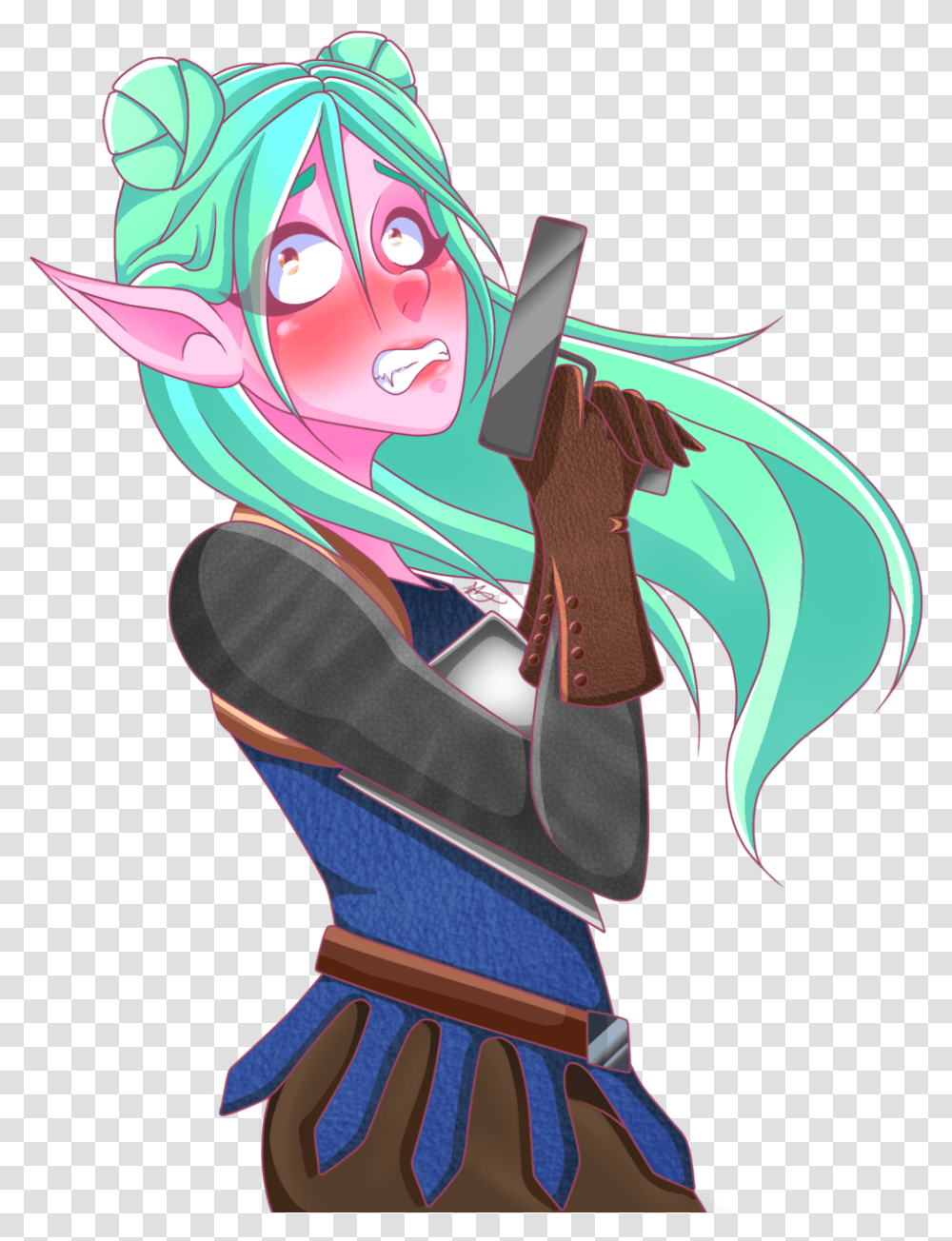 My Lil Elf Girl Playing Fortnite Heheive Been Playing Fortnite Girl Drawing, Manga, Comics, Book Transparent Png