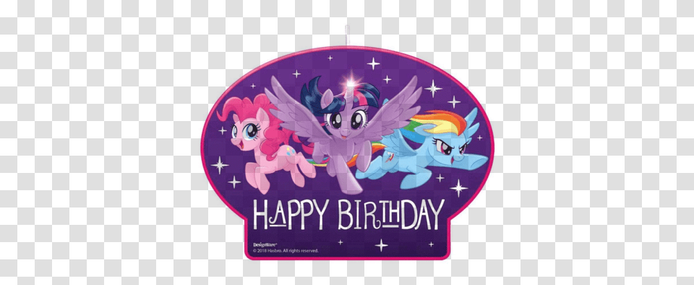 My Little Pony Birthday Candle 1ct Little Pony Birthday, Birthday Cake, Text, Crowd, Art Transparent Png