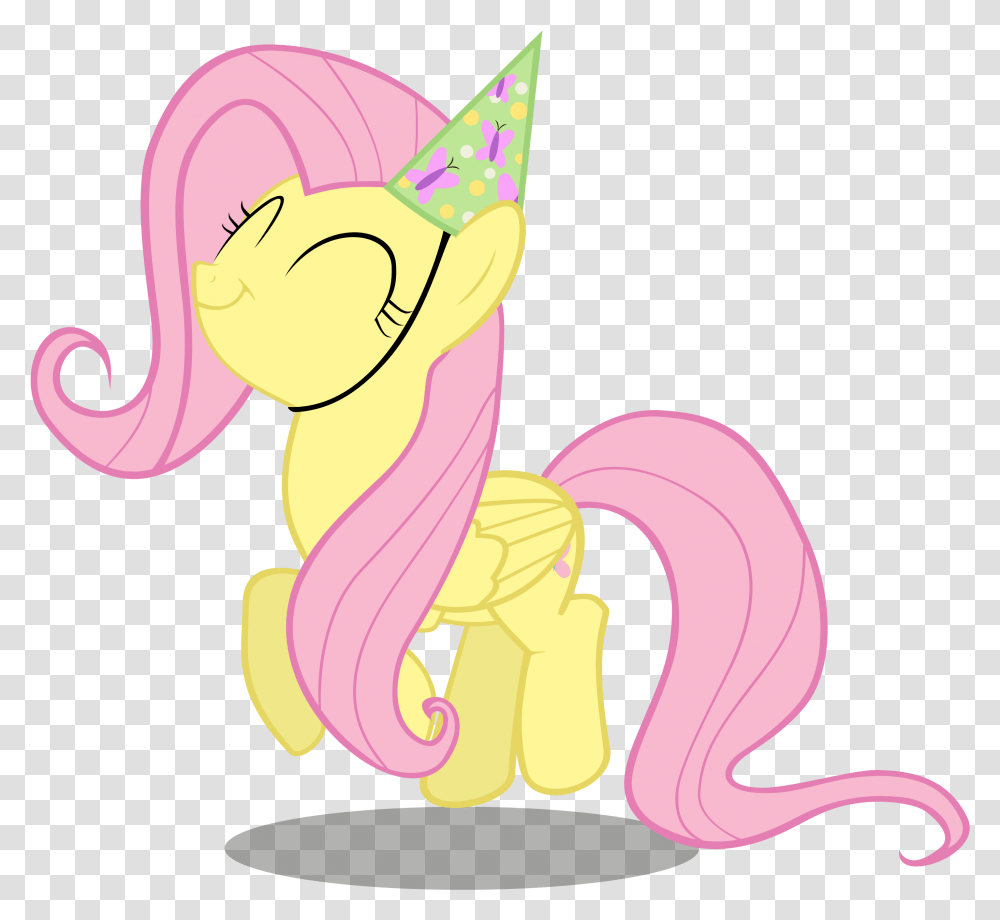 My Little Pony Birthday Fluttershy, Apparel, Hat, Party Hat Transparent Png