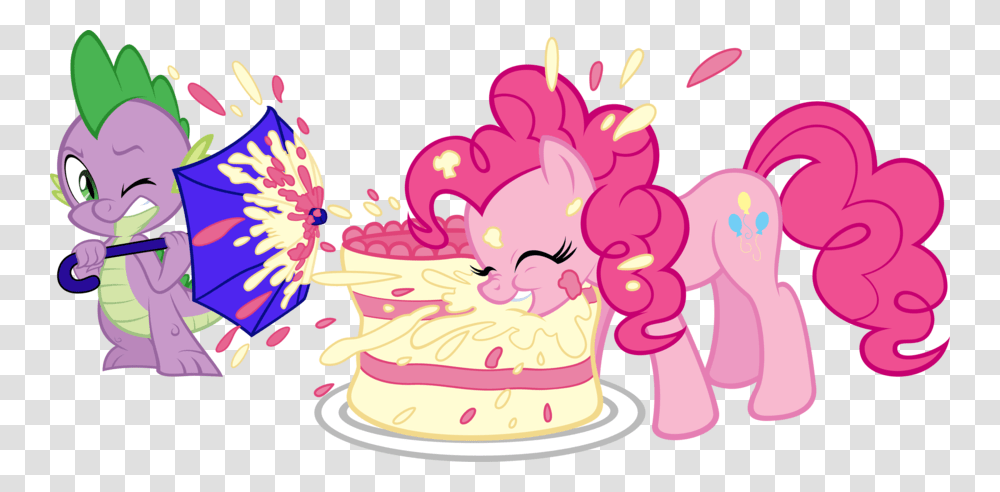 My Little Pony Birthday My Little Pony Pinkie Pie Eating, Cream, Dessert, Food Transparent Png