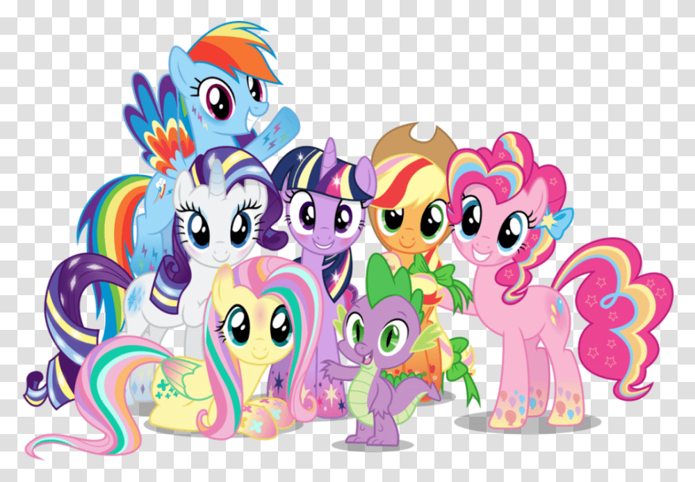 My Little Pony Characters Image Vector Clipart, Doodle, Drawing, Crowd Transparent Png