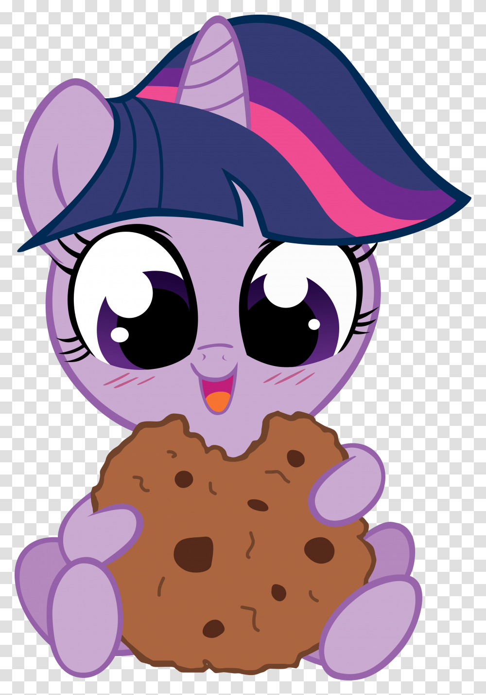 My Little Pony Clipart Ponny Twilight Sparkle Eating Cookie, Purple, Floral Design, Pattern Transparent Png