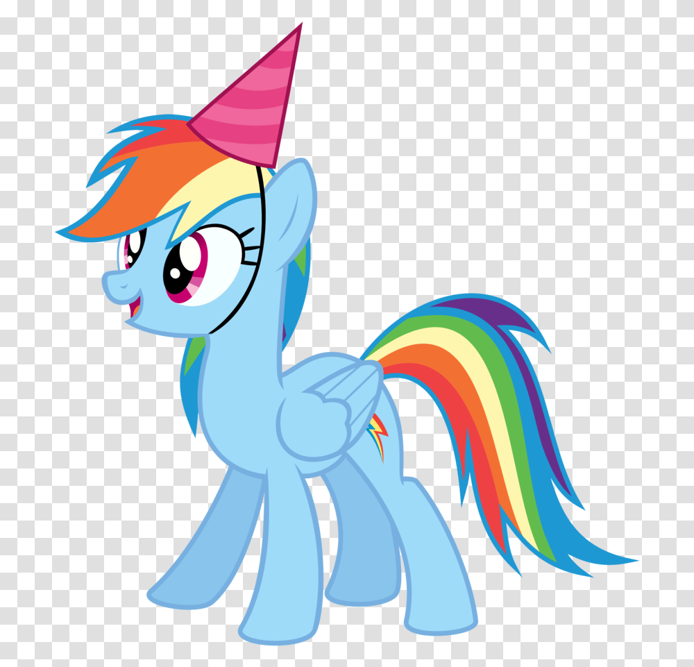 My Little Pony Clipart Rainbow Dash My Little Pony Birthday, Clothing, Apparel, Party Hat, Toy Transparent Png