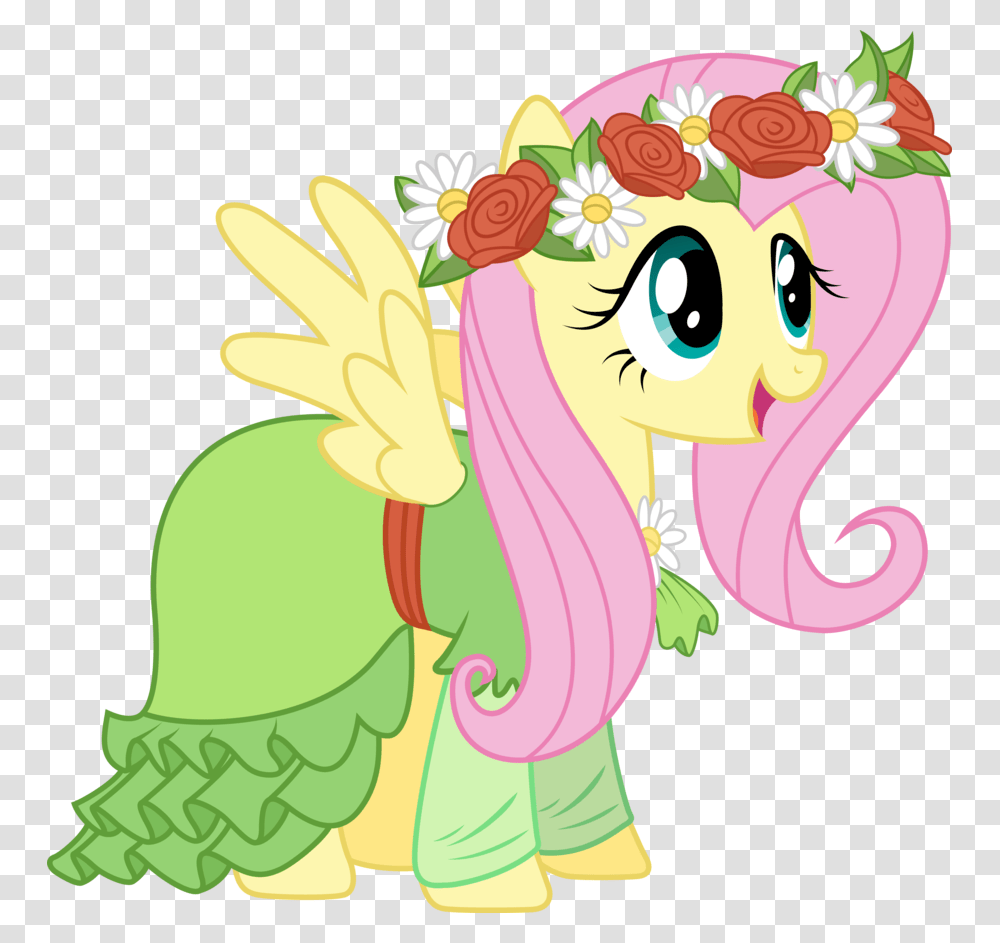 My Little Pony Fluttershy Dress Download, Floral Design, Pattern Transparent Png
