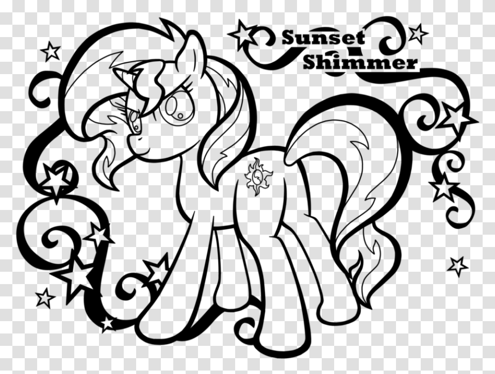 My Little Pony Sunset Shimmer Coloring Pages, Gray, World Of Warcraft Transparent Png