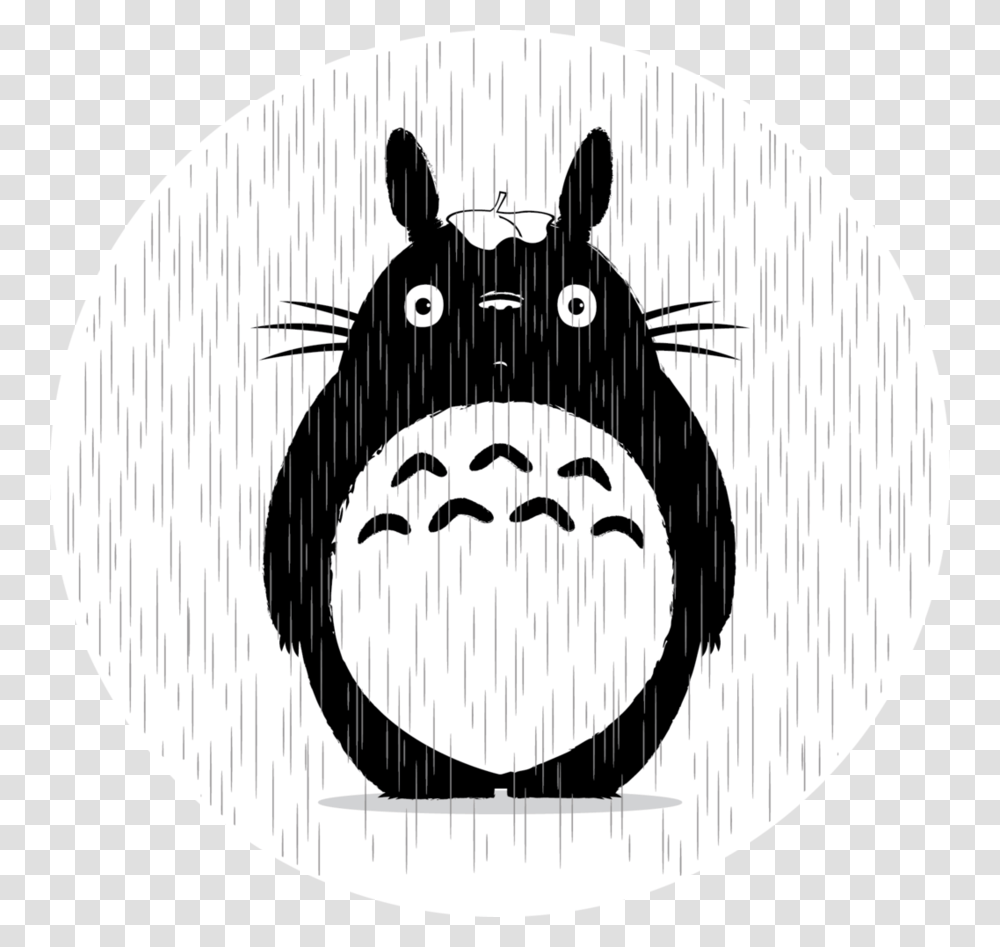 My Neighbor Totoro Black And White, Label, Logo Transparent Png