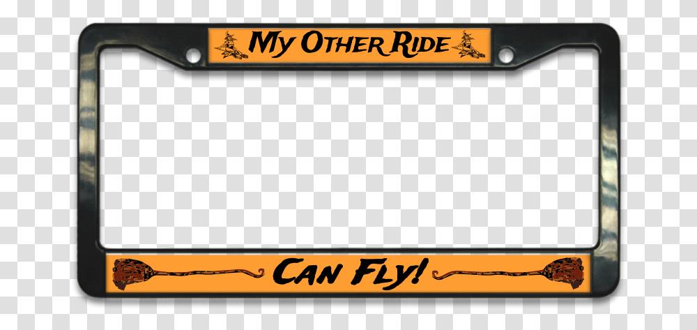 My Other Ride Can Fly Witches Broom Plastic License Halloween License Plate Frame, Mobile Phone, Sport, Team Sport Transparent Png