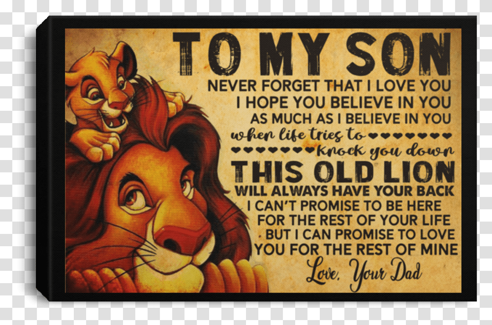 My Son Lion King Canvas, Advertisement, Poster, Flyer, Paper Transparent Png
