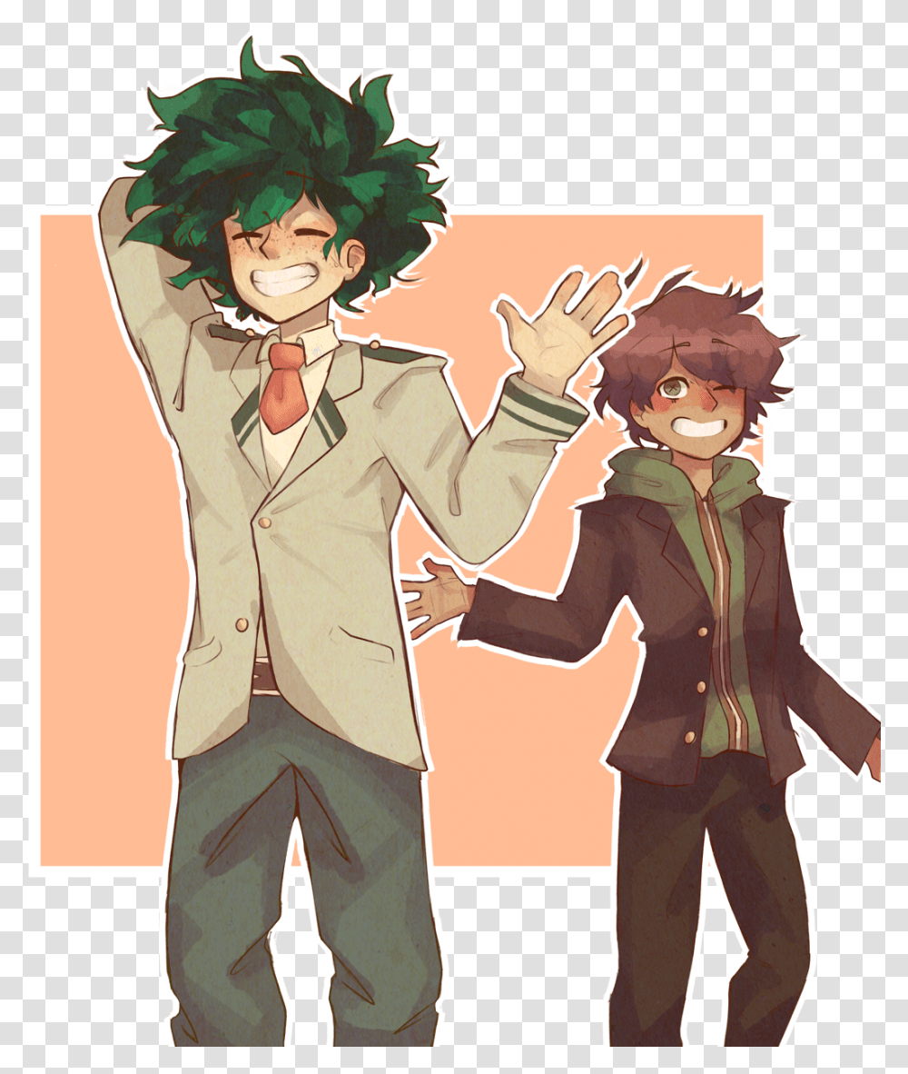 My Two Beautiful Hope Boys Danganronpa Boku No Hero Academia, Comics, Book, Manga, Hand Transparent Png