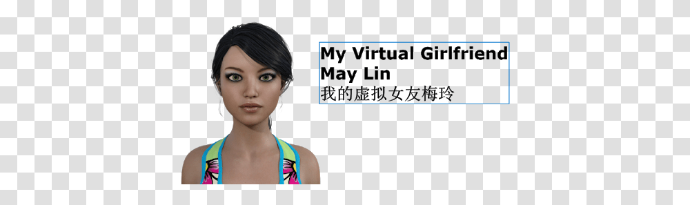 My Virtual Girlfriend May Lin Hair Design, Face, Person, Clothing, Female Transparent Png