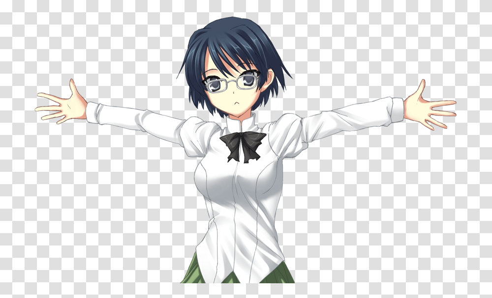 My Waifu Is Shizune Anime Girl Arms Out Full Size Shizune Katawa Shoujo, Person, Human, Manga, Comics Transparent Png