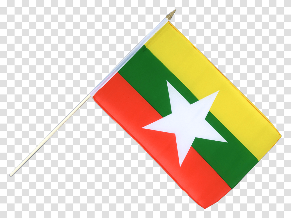 Myanmar New Hand Waving Flag Myanmar New Flag, Star Symbol Transparent Png