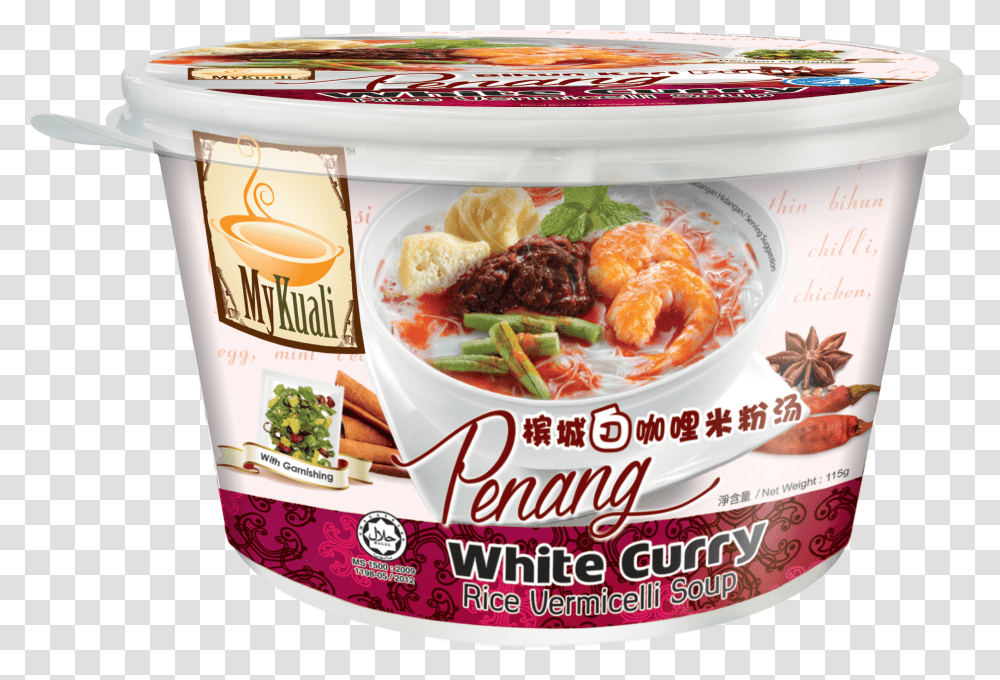 Mykuali Penang White Curry Noodle, Meal, Food, Dish, Bowl Transparent Png