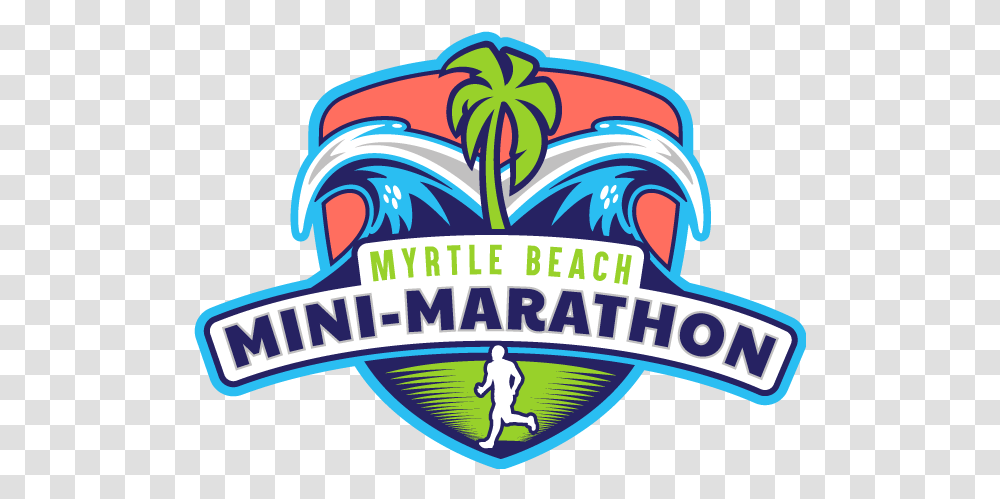 Myrtle Beach Mini Marathon - Run Myrtle Beach Mini Marathon, Logo, Symbol, Trademark, Person Transparent Png