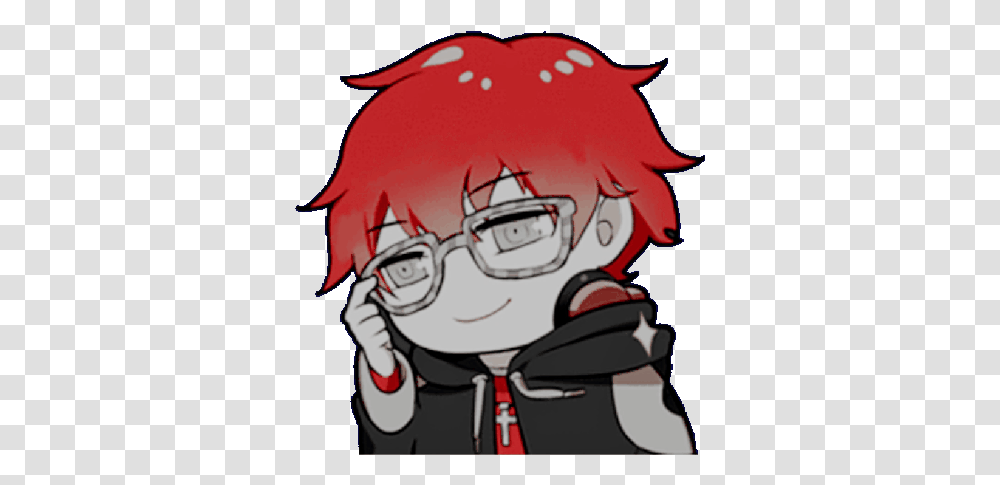 Mystic Messenger Video Game Gif Mystic Messenger Stickers 707, Clothing, Face, Head, Glasses Transparent Png