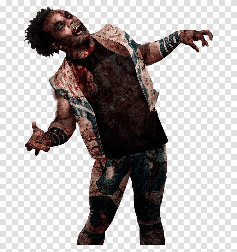 Mythical Creature Xavier Woods Clip Art Wwe Zombie Zombie Full Body, Skin, Person, Human, Tattoo Transparent Png